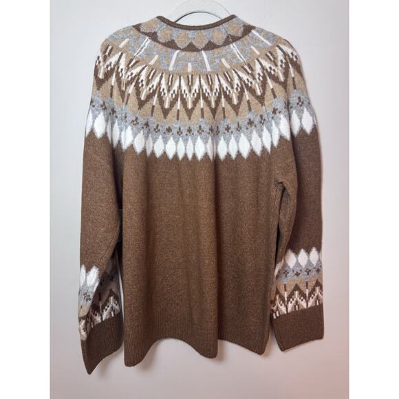 Cece Women’s Glamour Melody Long Sleeve Funnel Neck Fair Isle Sweater XL NWT $69 - Picture 4 of 12